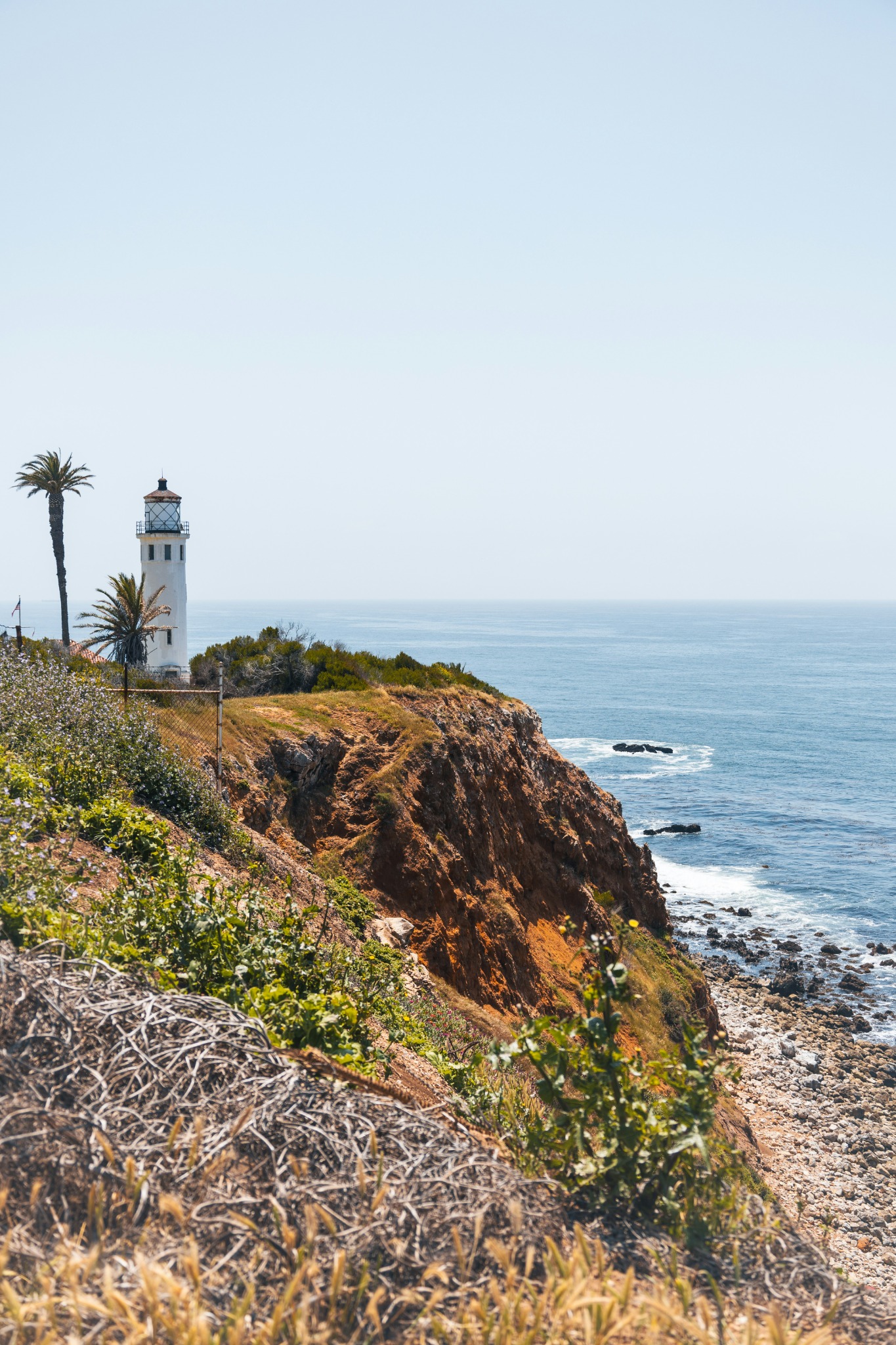 California lighthouse on a cliff